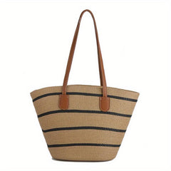 Boho Woven Tote Bag Straw Shoulder Bag for Women