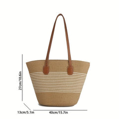 Boho Woven Tote Bag Straw Shoulder Bag for Women