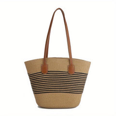 Boho Woven Tote Bag Straw Shoulder Bag for Women
