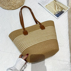 Boho Woven Tote Bag Straw Shoulder Bag for Women