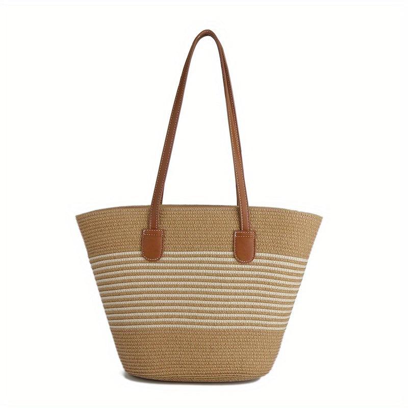Boho Woven Tote Bag Straw Shoulder Bag for Women