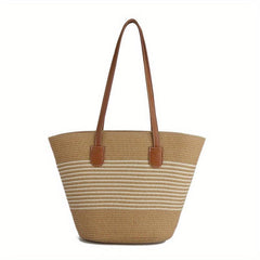 Boho Woven Tote Bag Straw Shoulder Bag for Women