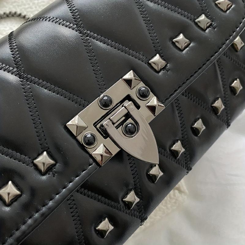 Argyle Quilted Square Crossbody Bag Solid Shoulder Bag Flap Crossbody Bag