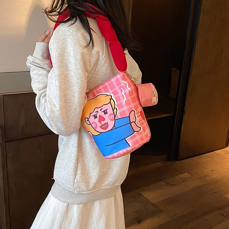 Anime Doll Print Bucket Bag Funny Style