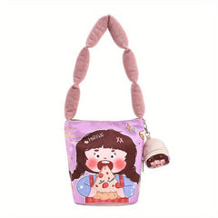 Anime Doll Print Bucket Bag Funny Style