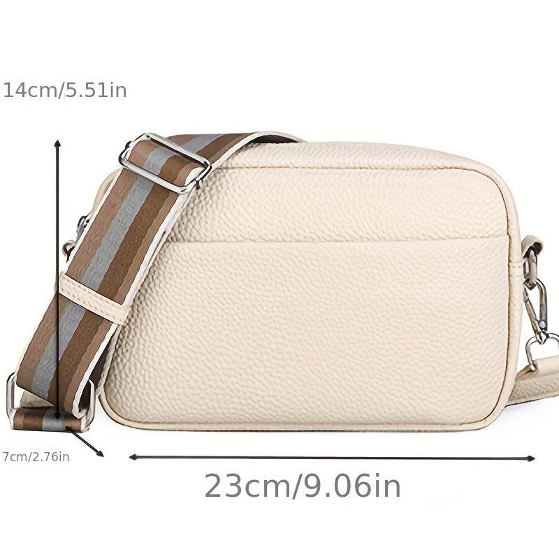 Minimalist Square Shoulderbag with Wide Strap Classic Purse