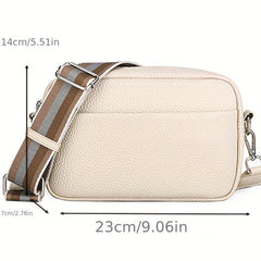 Minimalist Square Shoulderbag with Wide Strap Classic Purse