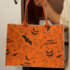 Halloween Party Gift Bag Ghost Skull Print Tote Bag Pumpkin Devil Candy Bag