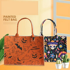Halloween Party Gift Bag Ghost Skull Print Tote Bag Pumpkin Devil Candy Bag