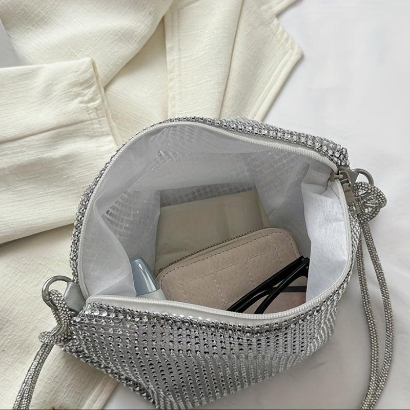 Glitter Rhinestone Hobo Bag Evening Shoulder Bag for Wedding Party