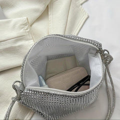 Glitter Rhinestone Hobo Bag Evening Shoulder Bag for Wedding Party