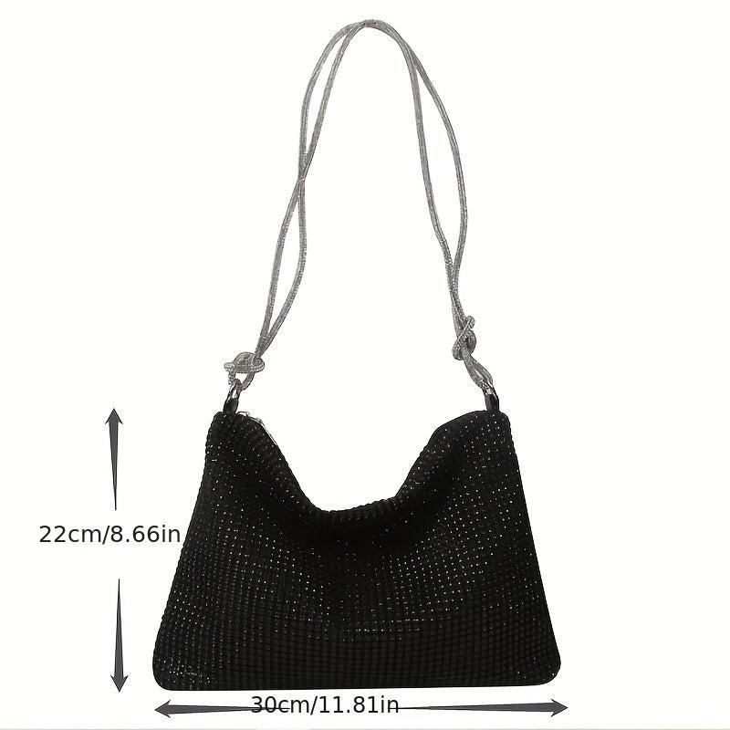 Glitter Rhinestone Hobo Bag Evening Shoulder Bag for Wedding Party