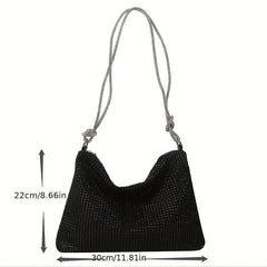 Glitter Rhinestone Hobo Bag Evening Shoulder Bag for Wedding Party