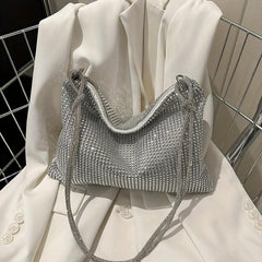 Glitter Rhinestone Hobo Bag Evening Shoulder Bag for Wedding Party