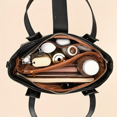 Classic Solid Shoulder Bag & Clutch Pouch Combo for Work