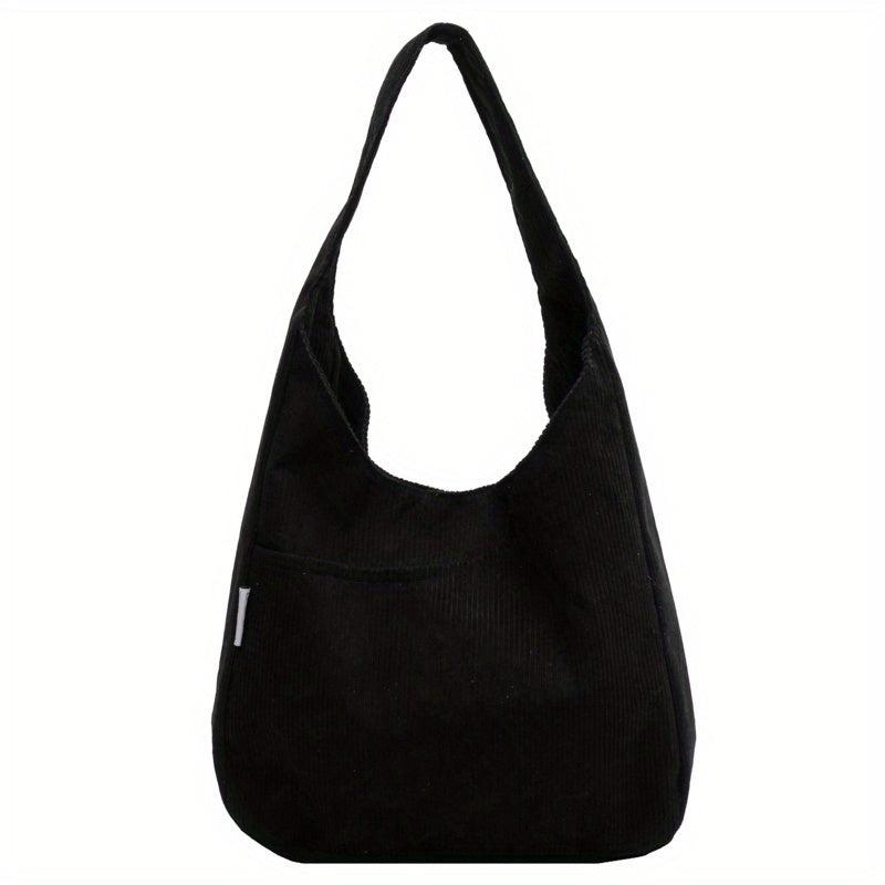 Corduroy Shoulder Bag Large Capacity Tote Bag Casual Hobo Bag