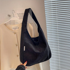 Corduroy Shoulder Bag Large Capacity Tote Bag Casual Hobo Bag