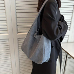 Corduroy Shoulder Bag Large Capacity Tote Bag Casual Hobo Bag