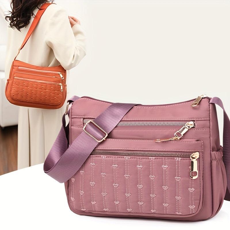 Casual Hobo Shoulder Bag Solid Crossbody Zipper Bag