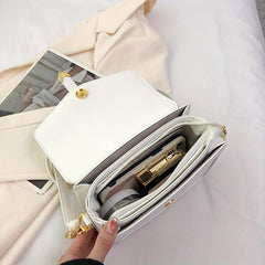 Stone Pattern Crossbody Satchel Bag PU Leather Textured Bag