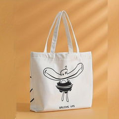 Art Painting Print Tote Bag Canvas Shoulder Bag Reusable Large Shopping Bag