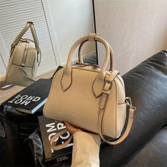 Top Handle Satchel Crossbody Bag PU Leather Textured Bag Purse
