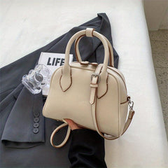 Top Handle Satchel Crossbody Bag PU Leather Textured Bag Purse