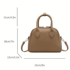 Top Handle Satchel Crossbody Bag PU Leather Textured Bag Purse