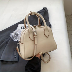 Top Handle Satchel Crossbody Bag PU Leather Textured Bag Purse