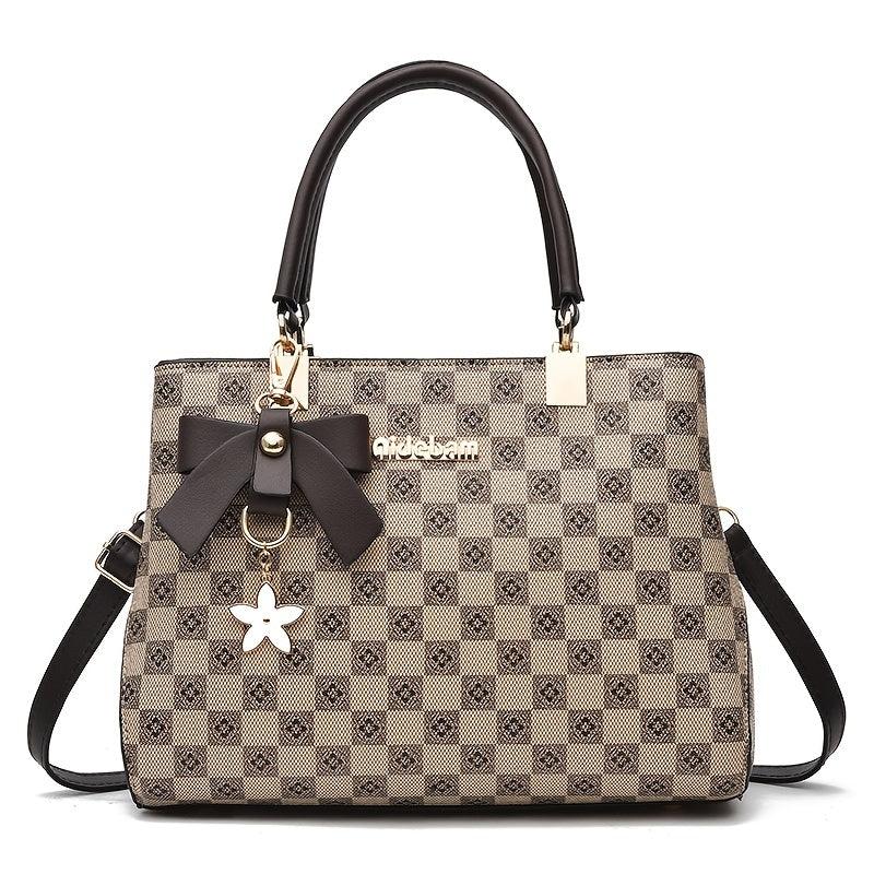 Vintage Pattern Shoulder Bag Faux Leather Handbag