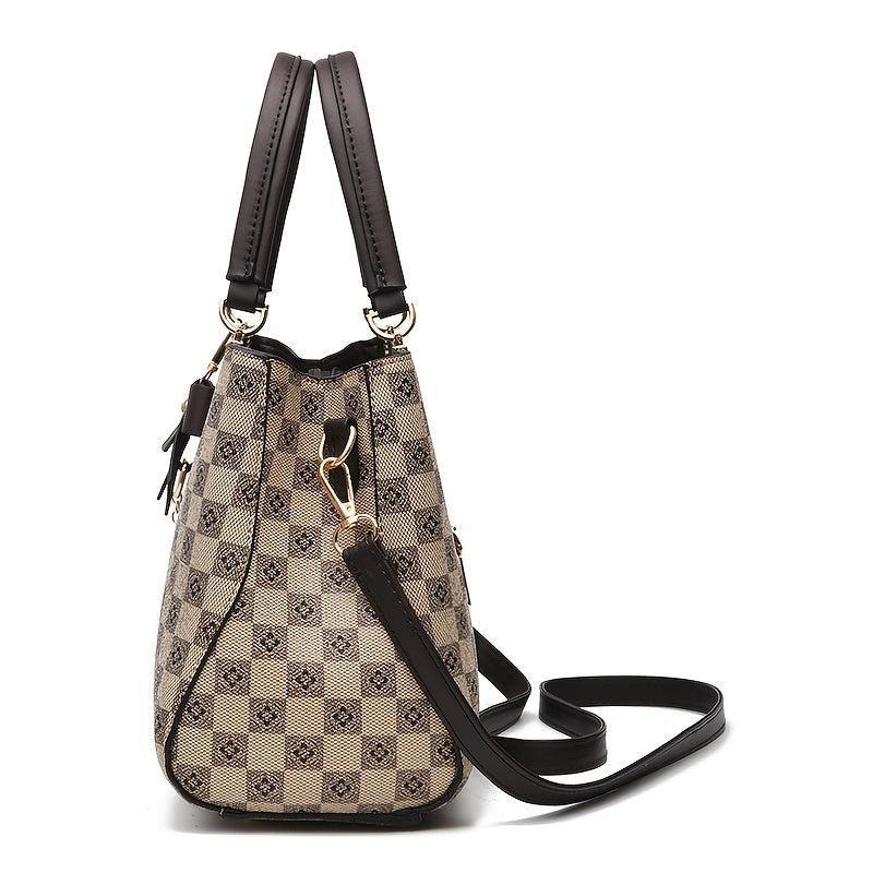 Vintage Pattern Shoulder Bag Faux Leather Handbag