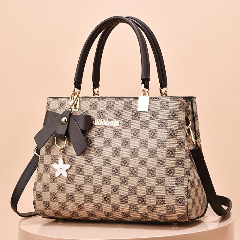Vintage Pattern Shoulder Bag Faux Leather Handbag