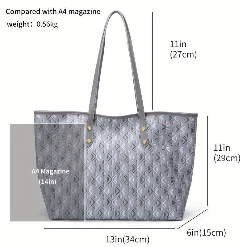 Geometric Pattern Tote Bag Large Capacity Shoulder Bag Classic Work Bag