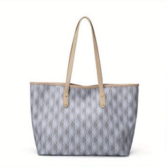 Geometric Pattern Tote Bag Large Capacity Shoulder Bag Classic Work Bag