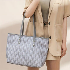 Geometric Pattern Tote Bag Large Capacity Shoulder Bag Classic Work Bag