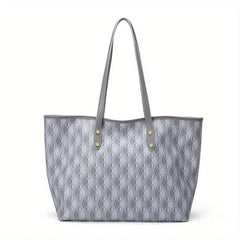 Geometric Pattern Tote Bag Large Capacity Shoulder Bag Classic Work Bag