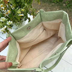 Large Capacity Tote Bag Minimalist PU Shoulder Bag Women's Casual Handbag