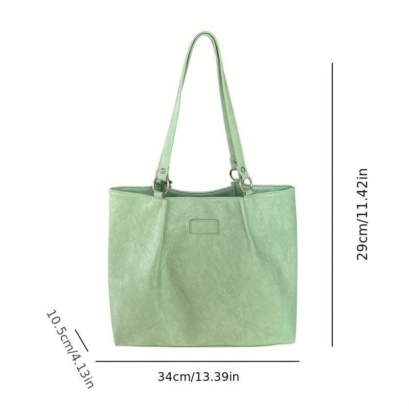 Large Capacity Tote Bag Minimalist PU Shoulder Bag Women's Casual Handbag