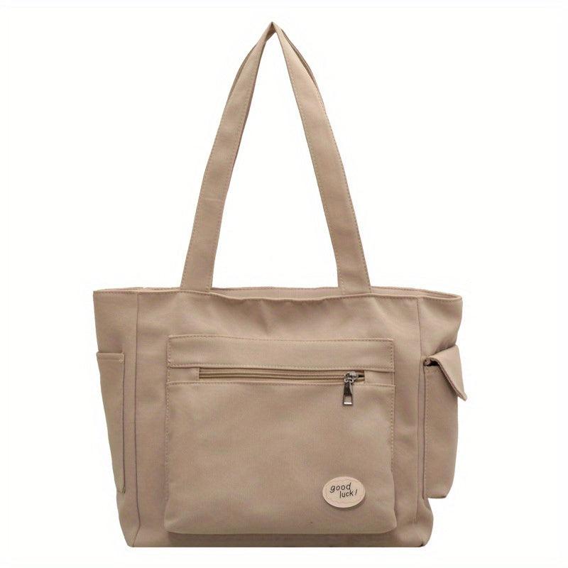 Canvas Shoulder Bag Large Capacity Tote Bag For Work School Travel