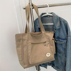 Canvas Shoulder Bag Large Capacity Tote Bag For Work School Travel