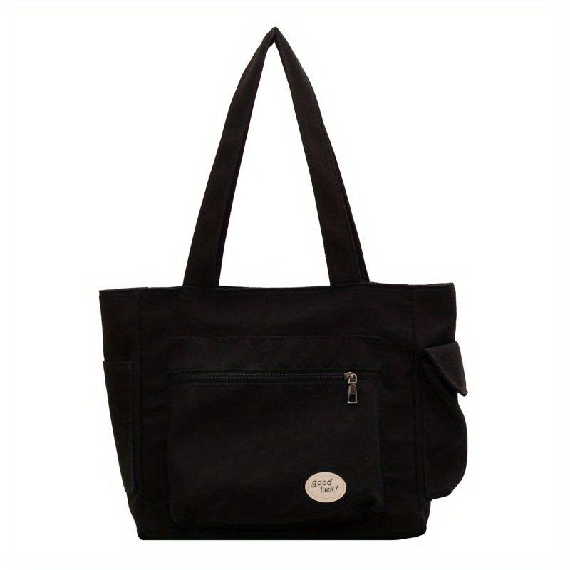 Canvas Shoulder Bag Large Capacity Tote Bag For Work School Travel