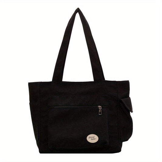 Canvas Shoulder Bag Large Capacity Tote Bag For Work School Travel