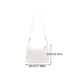 Clear PVC Shoulder Bag Waterproof Zipper Solid Jelly Bag