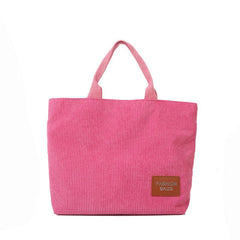 Corduroy Tote Bag Casual Shoulder Bag Reusable Shopping Bag