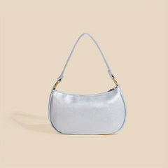Minimalist Solid Underarm Bag Buckle Decor Baguette Bag