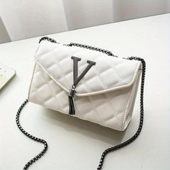 Quilted Tassel Decor Shoulder Bag Crossbody Handbag