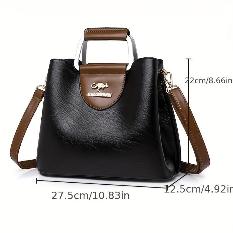 Vintage Vegan Crossbody Bag Retro Top Handle Satchel Tote Bag