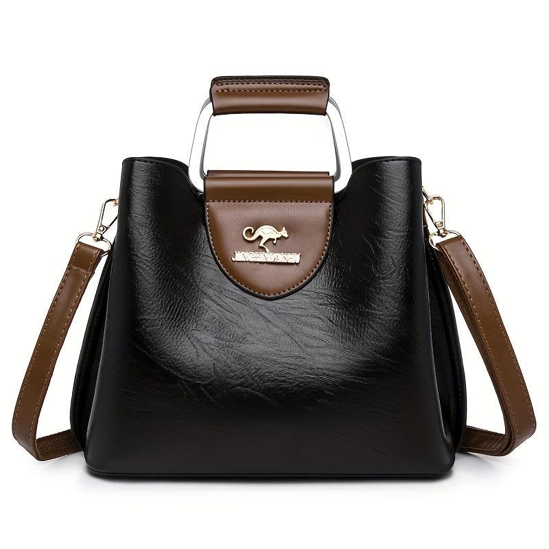 Vintage Vegan Crossbody Bag Retro Top Handle Satchel Tote Bag