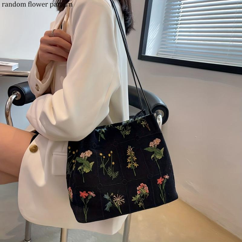 Flower Embroidered Shoulder Bag Ethnic Handbag
