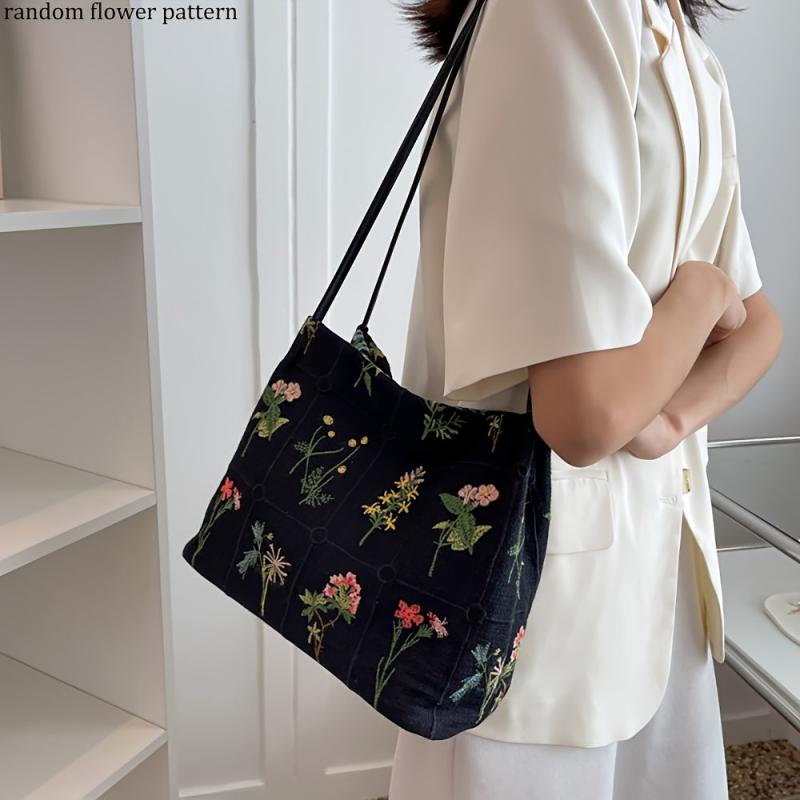 Flower Embroidered Shoulder Bag Ethnic Handbag
